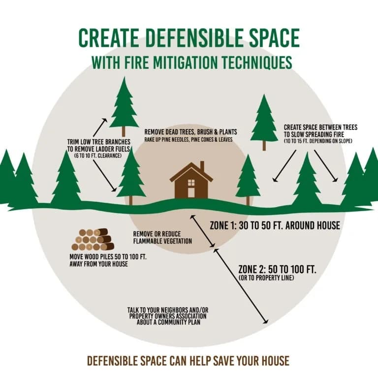 Defensible space tree thinning and brush clearing for wildfire protection in the Reno/Tahoe area